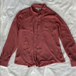 Salmon blouse with cotton back